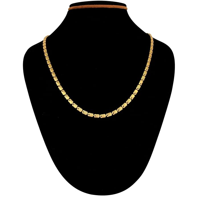 Gold Plated Flat Shaped Chain for Men