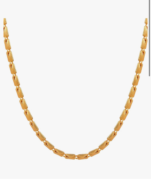 Gold Plated Flat Shaped Chain for Men