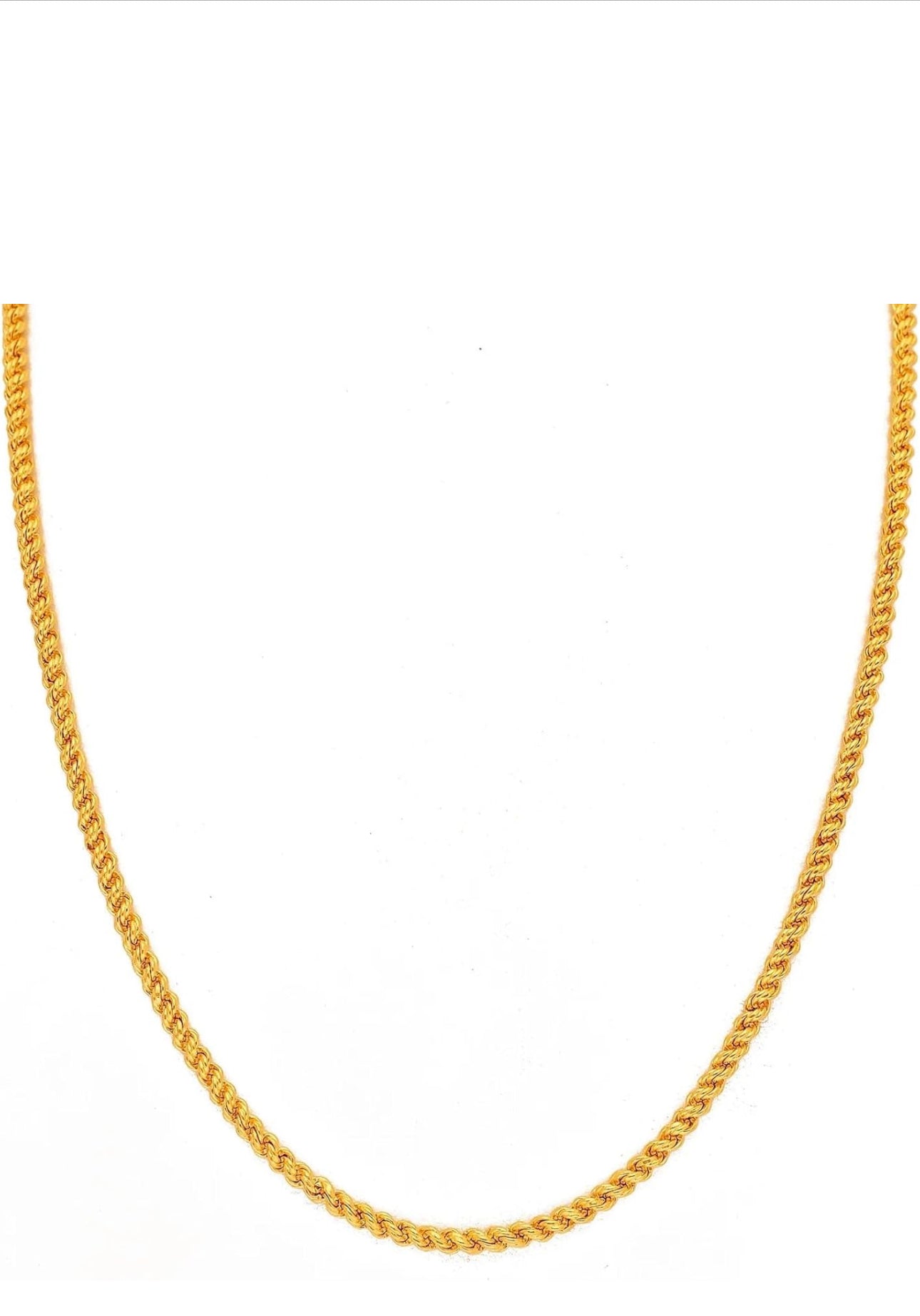 Gold Plated Classic Rope Shaped Chain for Men