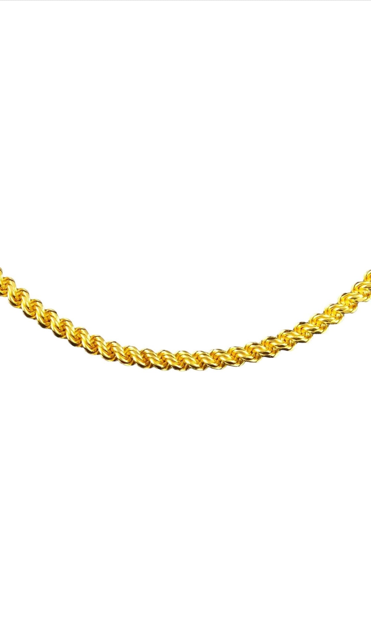 Gold Plated Classic Rope Shaped Chain for Men