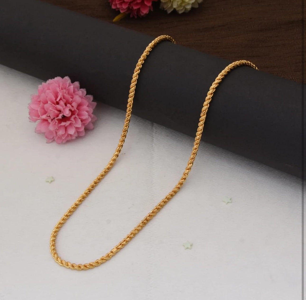 Gold Plated Classic Rope Shaped Chain for Men