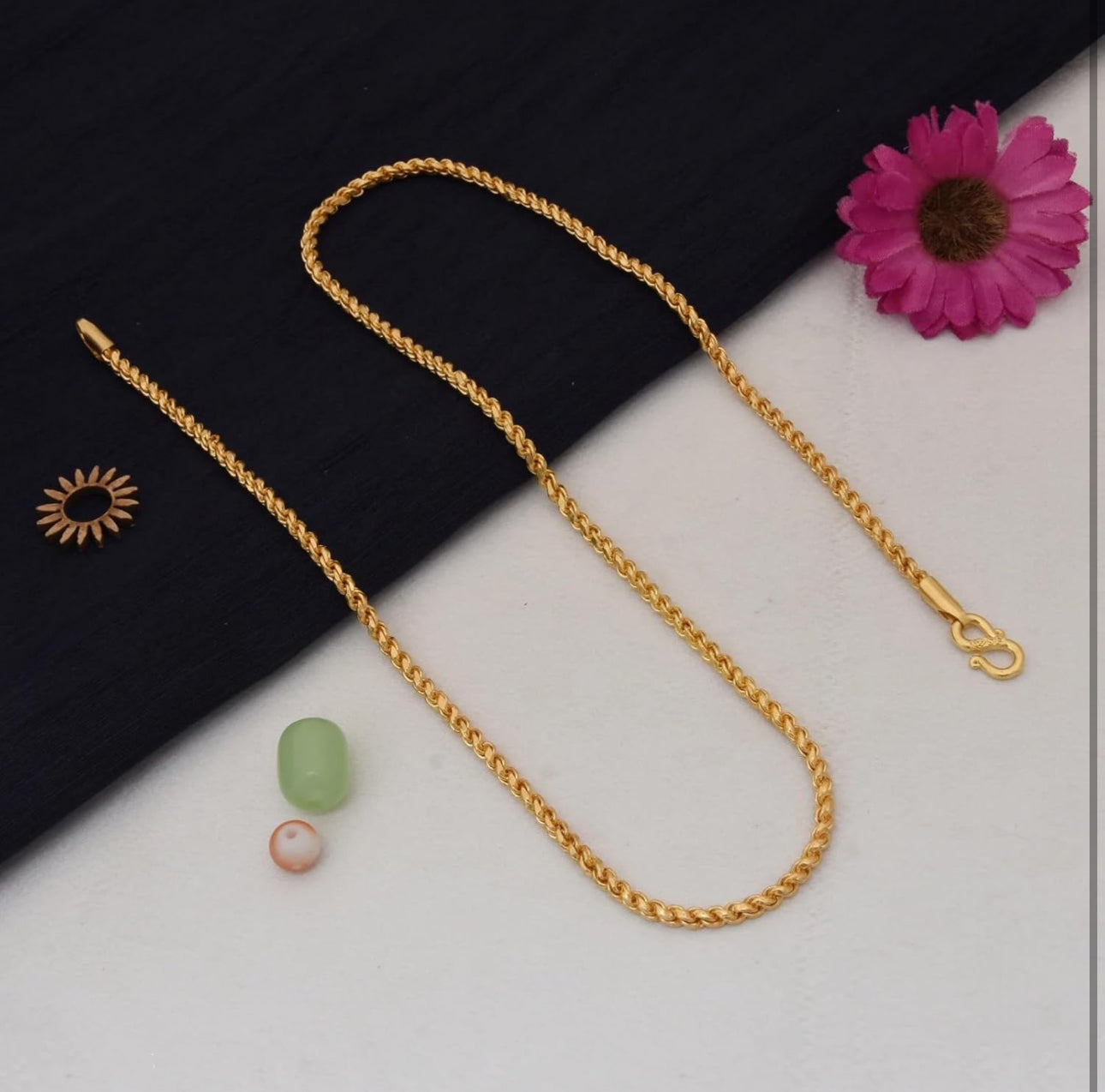 Gold Plated Classic Rope Shaped Chain for Men